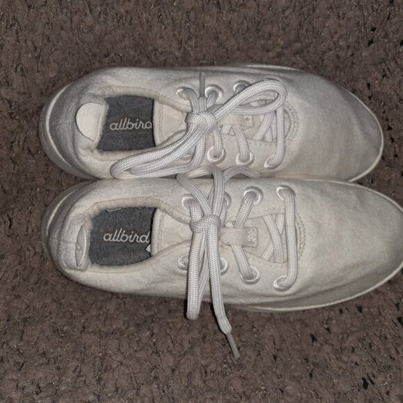 ALLBIRDS-Wool Runners Shoes-Cream Merino Sneakers-Sz 7-Excellent - Picture 7 of 8